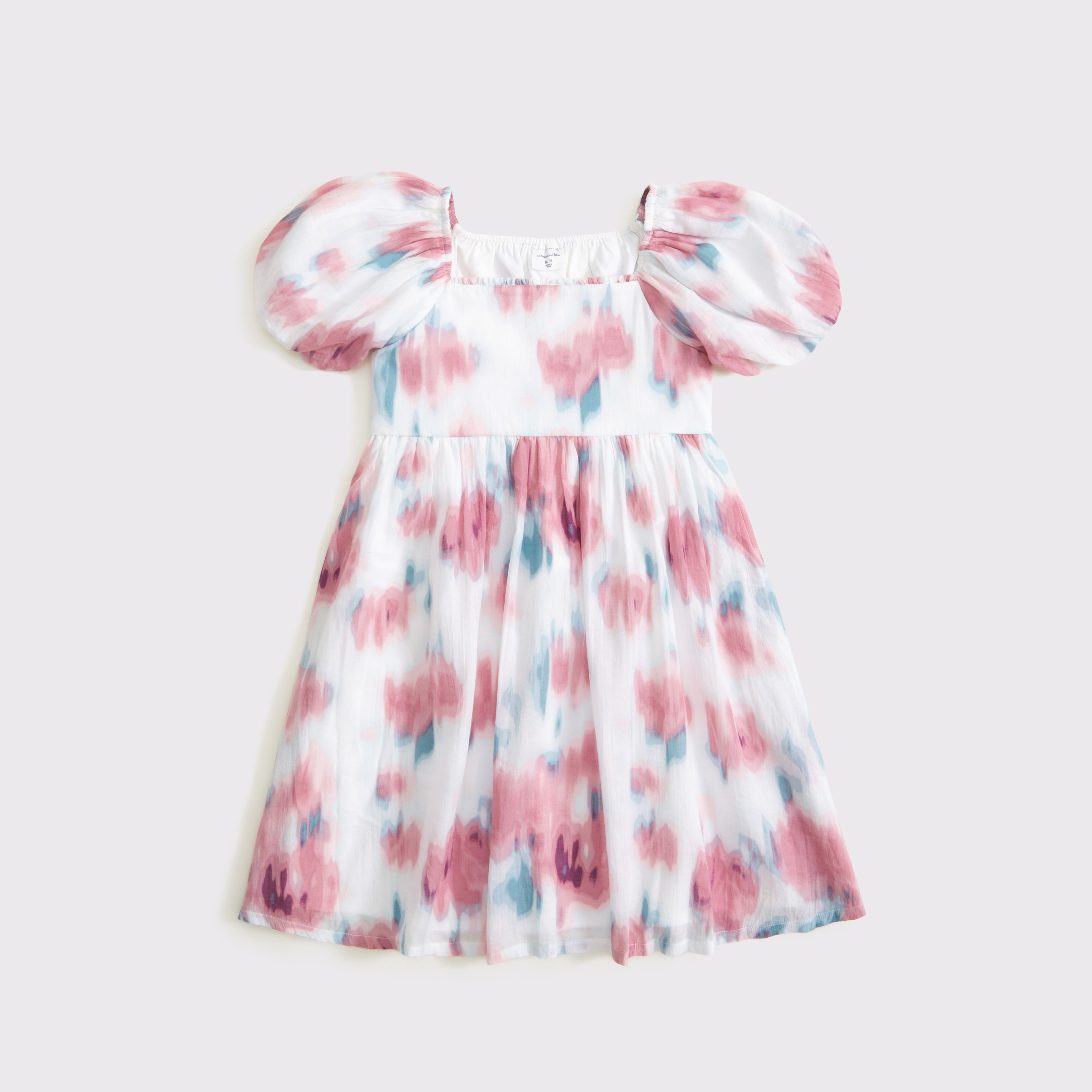 Abercrombie & Fitch Puff Sleeve Babydoll Mini Dress In Multi