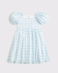 puff sleeve babydoll mini dress