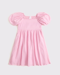 puff sleeve babydoll mini dress