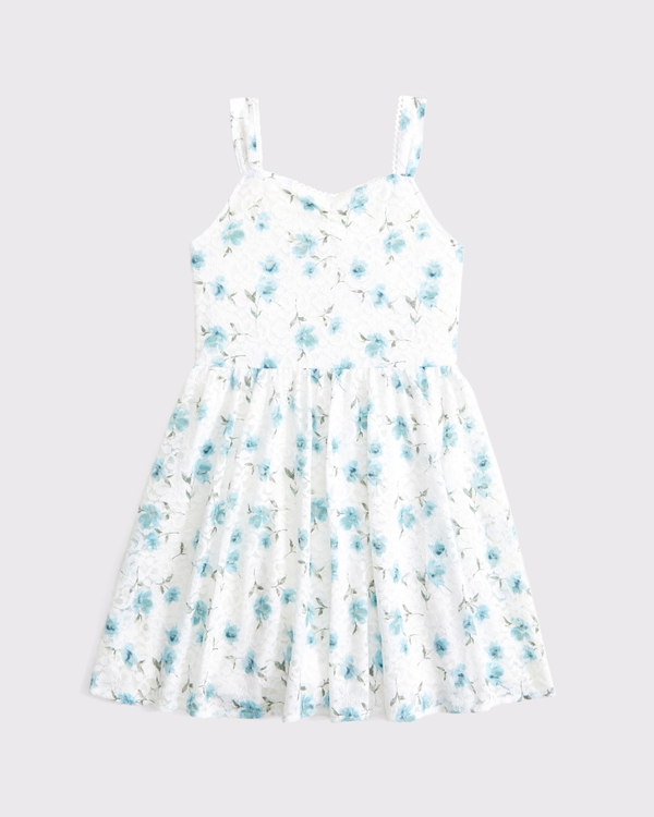 lace mini dress, White Floral view 1