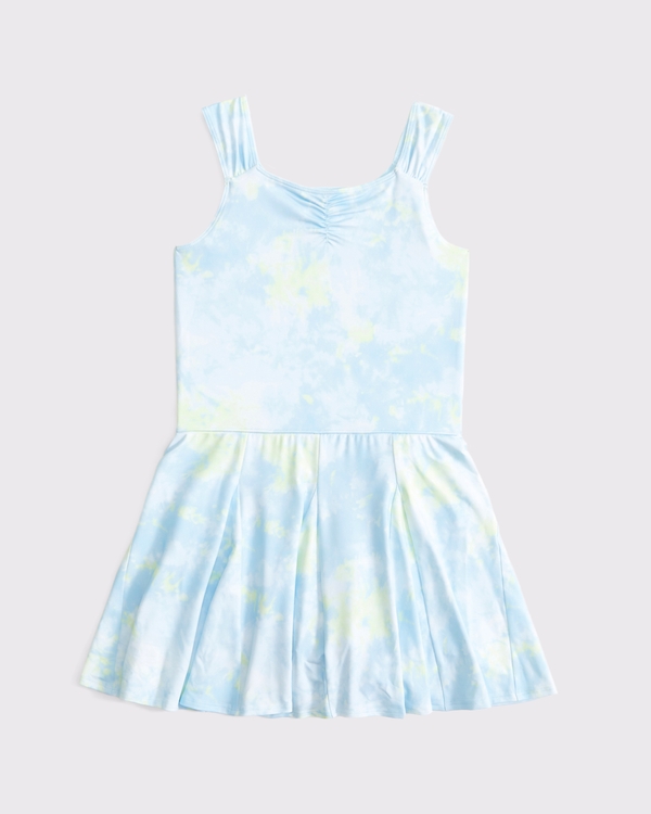ypb godet mini dress, Blue Dye Pattern view 1