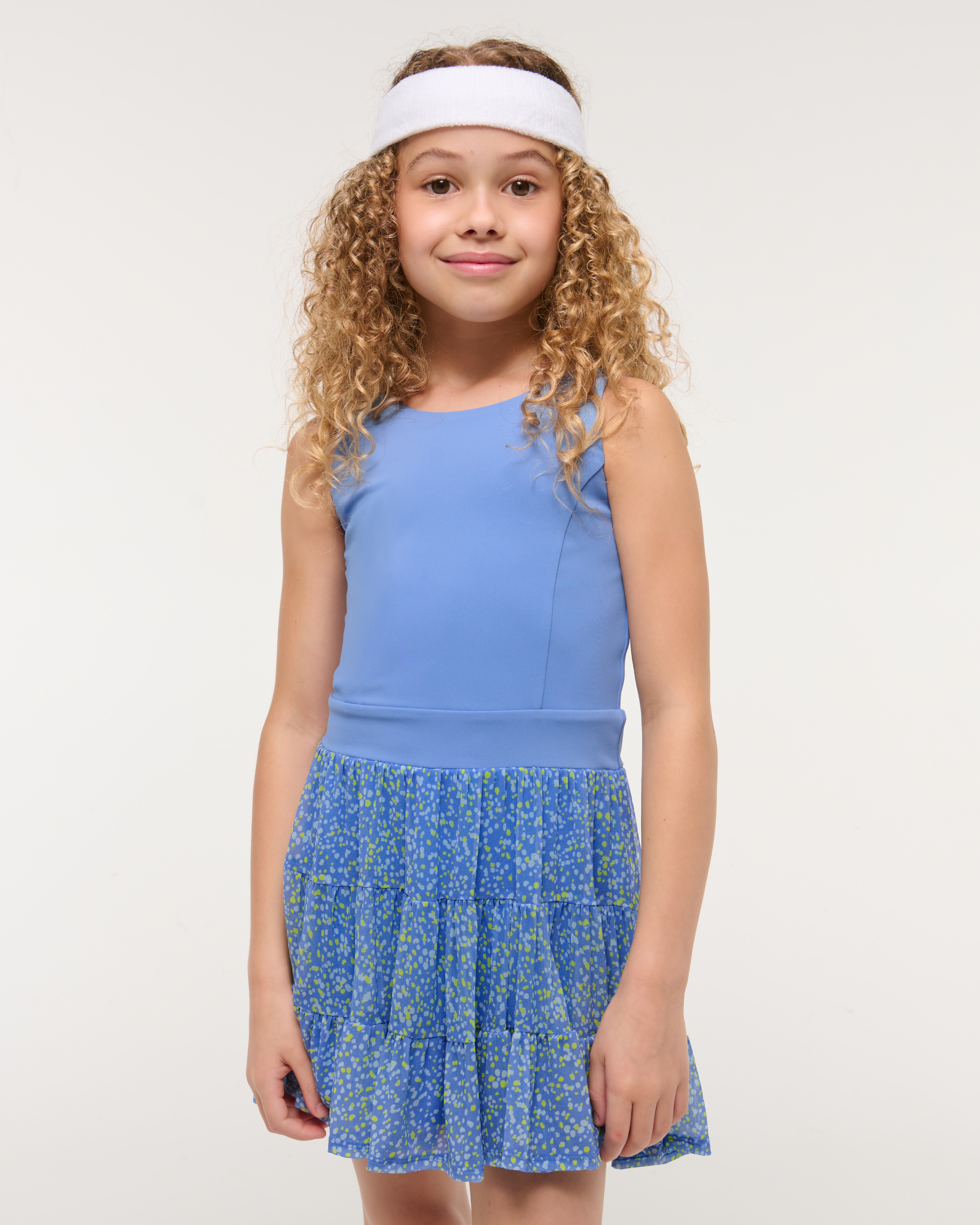 Abercrombie & Fitch Kids' Ypb Mesh Mini Dress In Blue