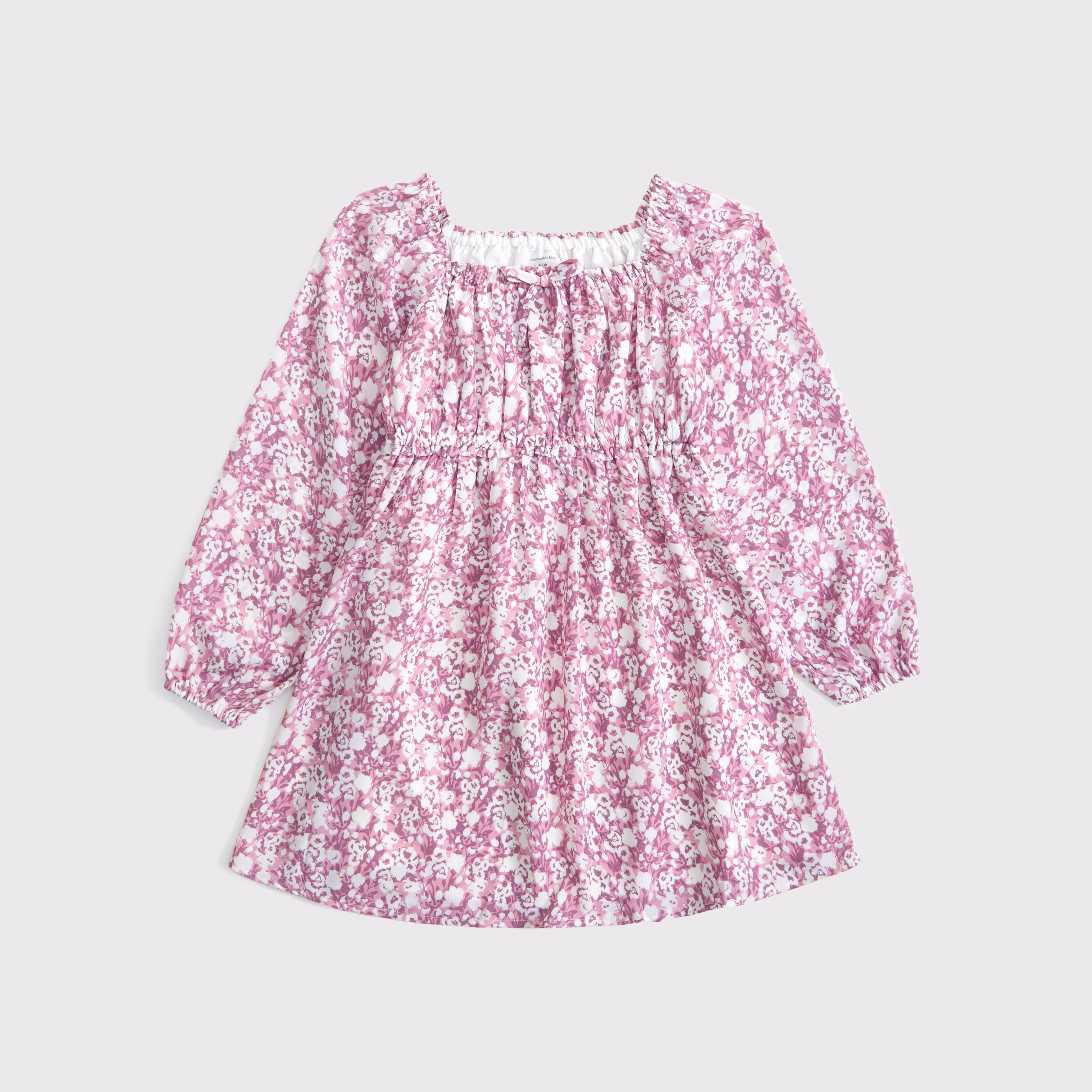 Abercrombie & Fitch Kids' Long-sleeve Babydoll Mini Dress In Purple