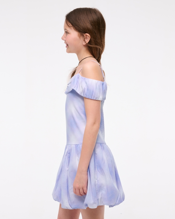 drop-waist bubble hem mini dress