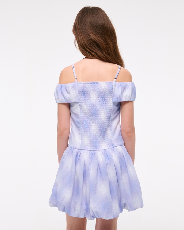 drop-waist bubble hem mini dress