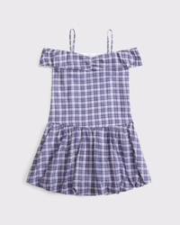 drop-waist bubble hem mini dress