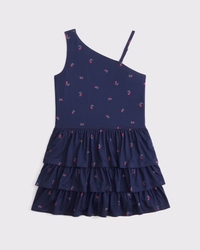 ypb asymmetrical ruffle mini dress