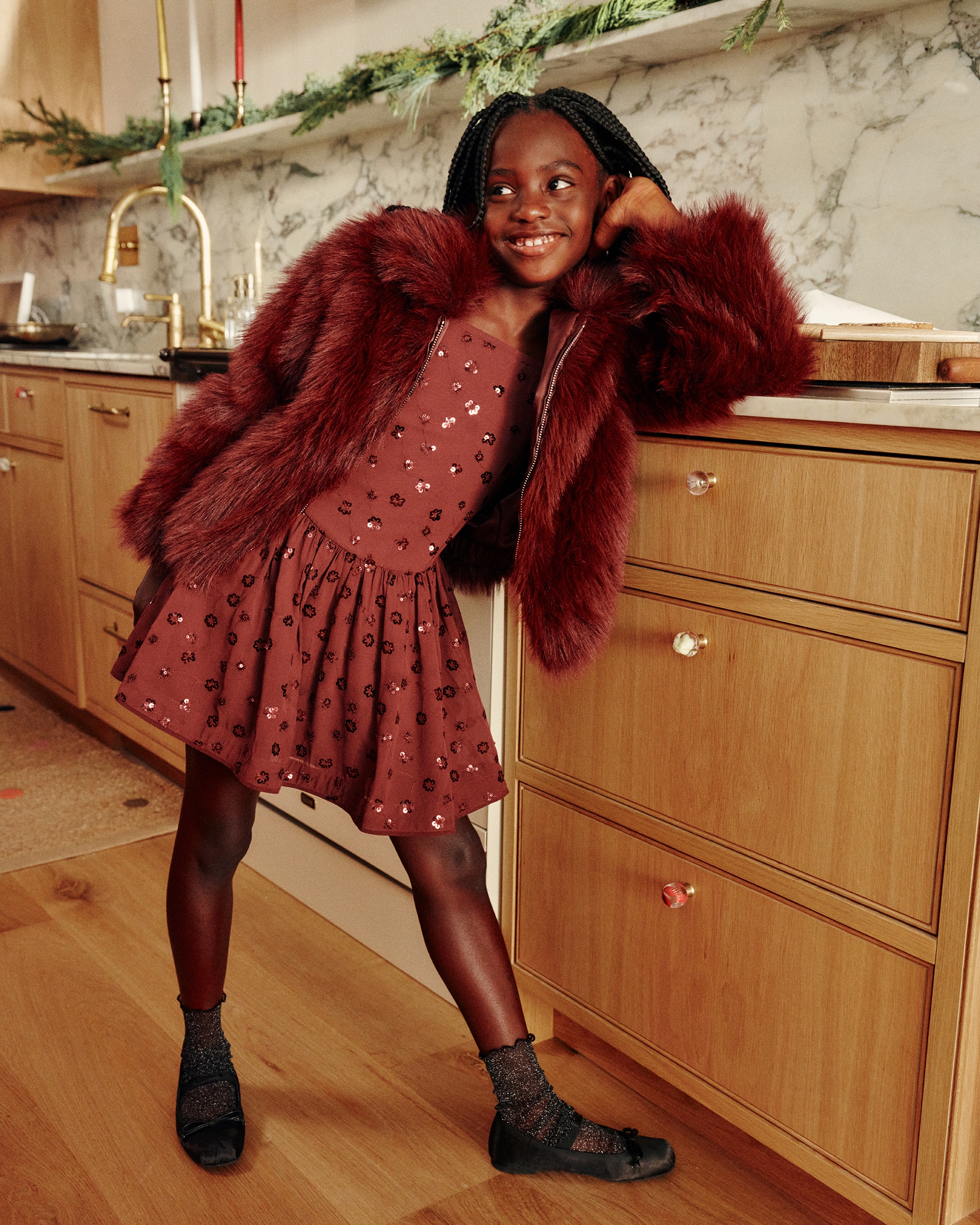 Abercrombie & Fitch Kids' Sequin Drop-waist Mini Dress In Red