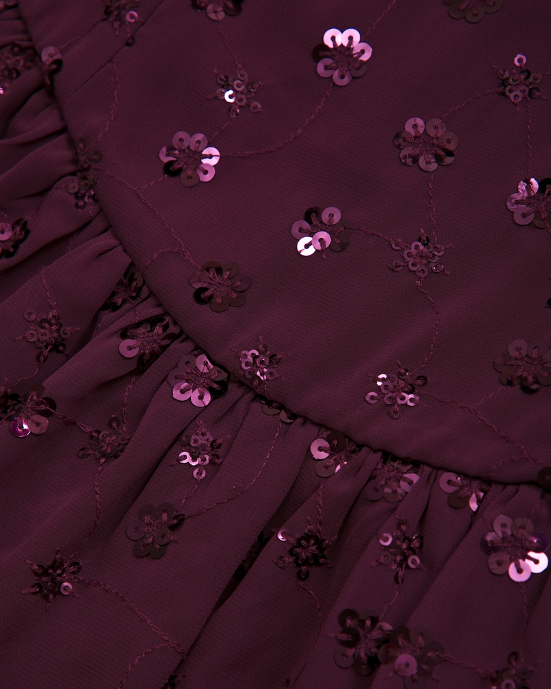 sequin drop-waist mini dress