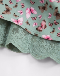 puff sleeve lace-trim mini dress