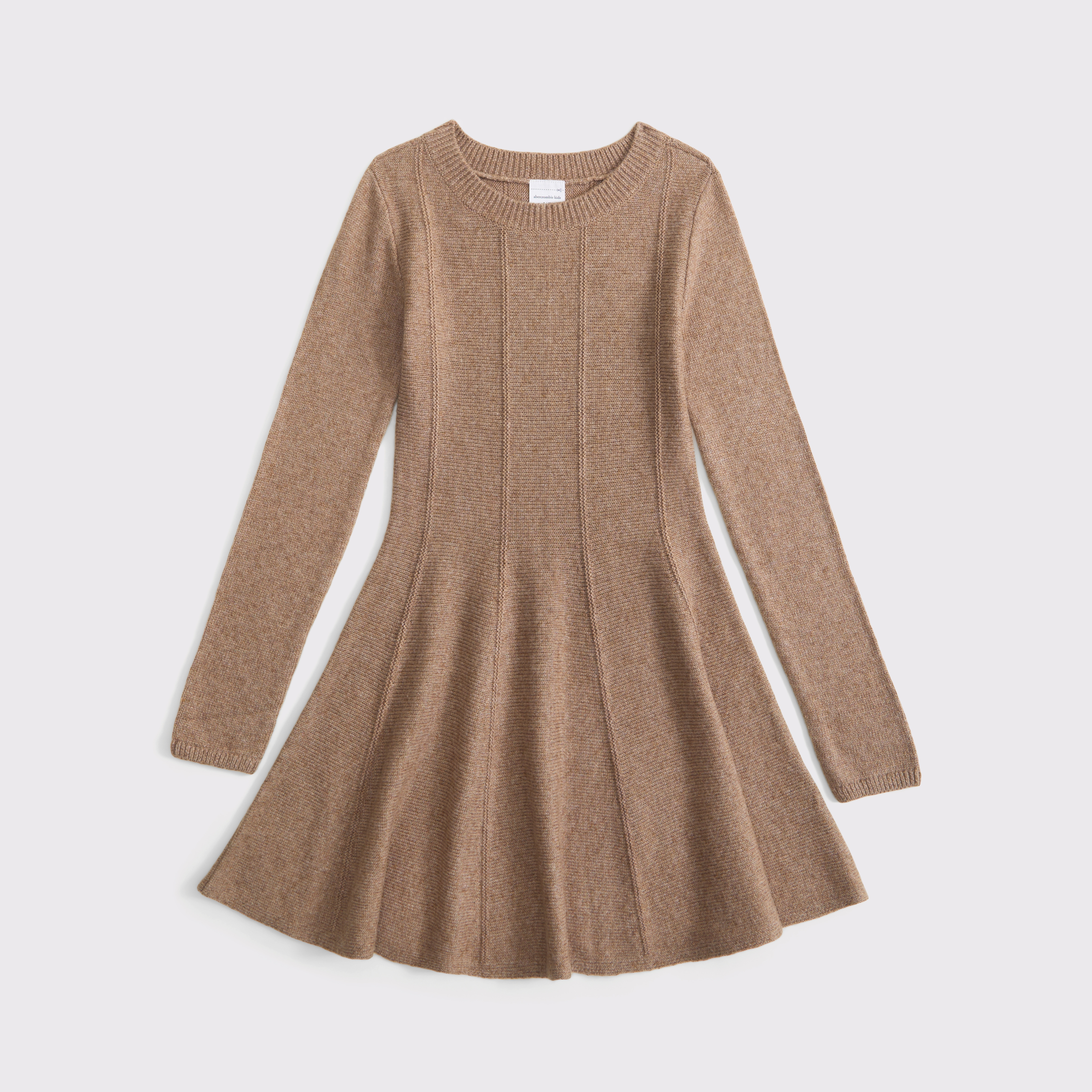 Abercrombie & Fitch Kids' A&f Mila Long-sleeve Mini Sweater Dress In Brown
