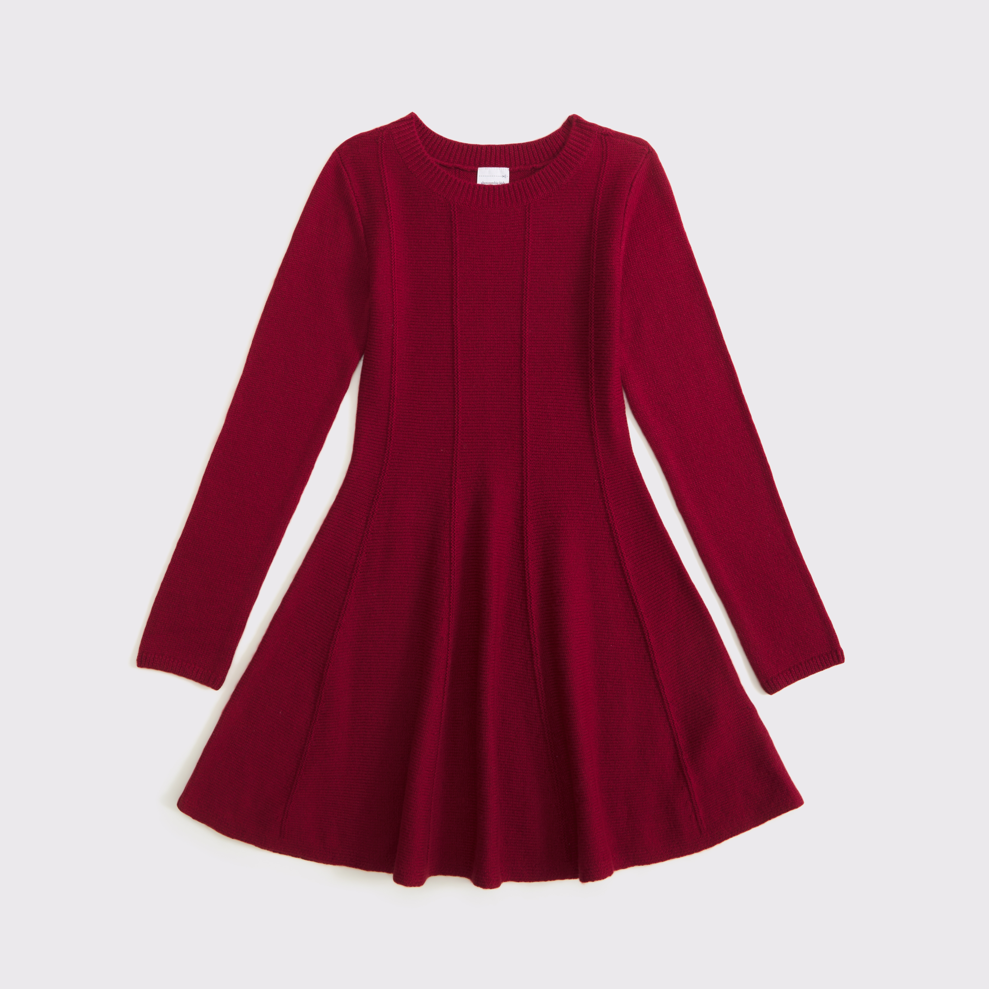 Abercrombie & Fitch Kids' A&f Mila Long-sleeve Mini Sweater Dress In Burgundy