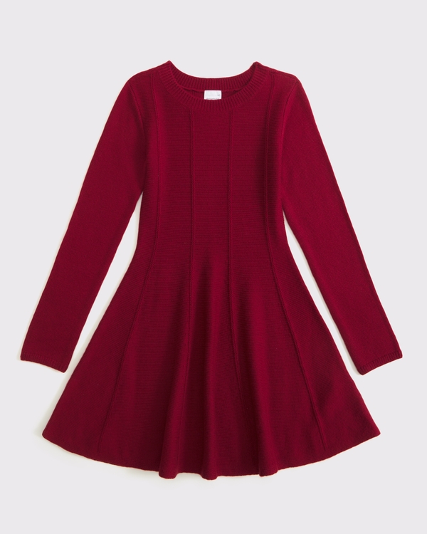 a&f mila long-sleeve mini sweater dress, Red view 1