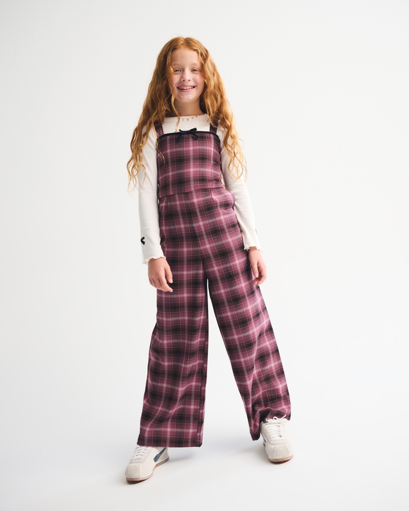 tie-front plaid jumpsuit