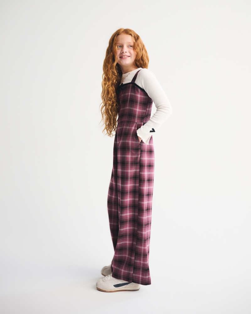 tie-front plaid jumpsuit
