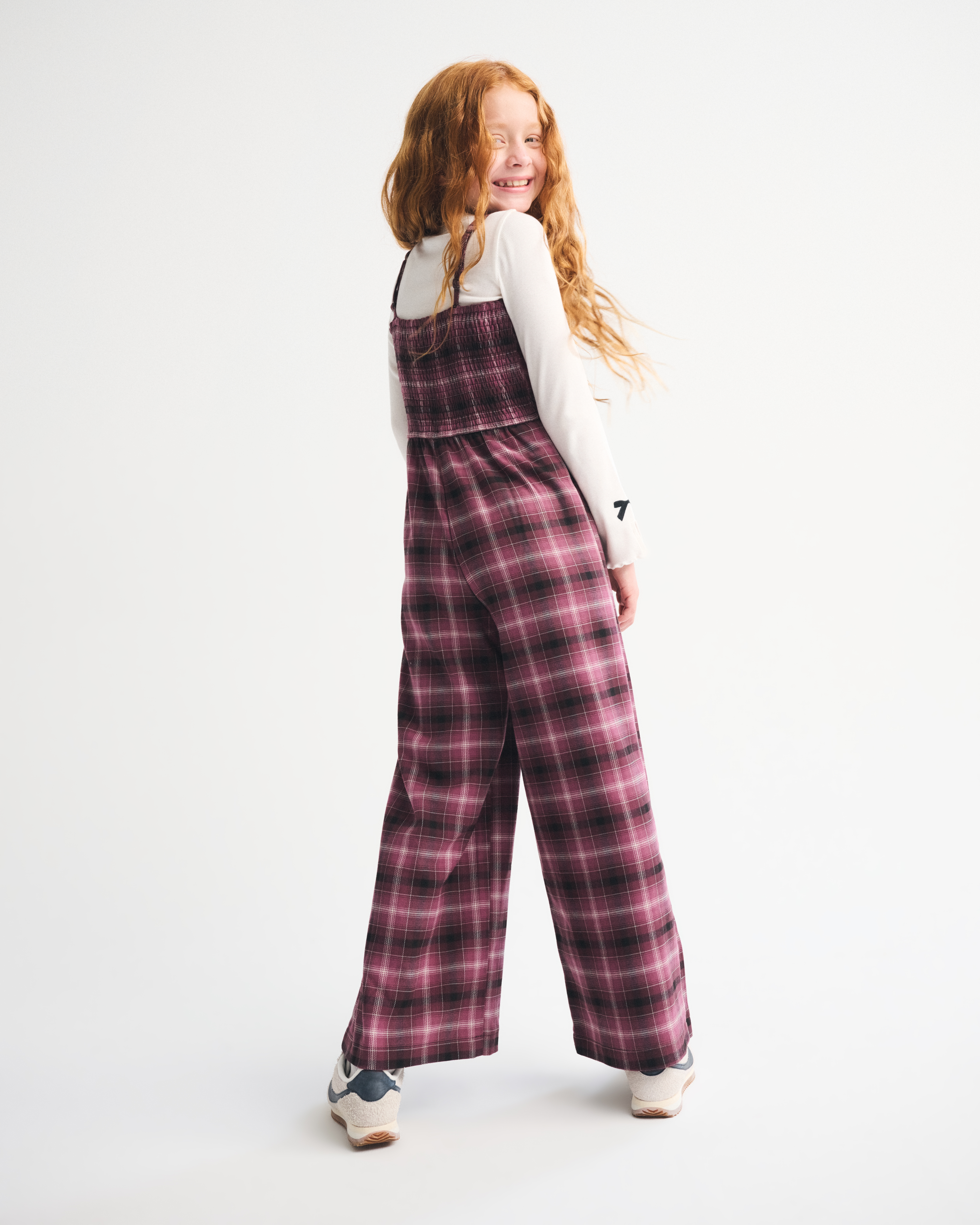 Abercrombie & Fitch Tie-front Plaid Jumpsuit