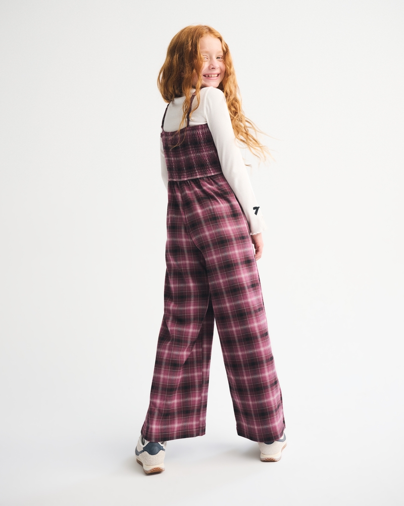 tie-front plaid jumpsuit