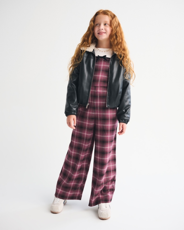 tie-front plaid jumpsuit