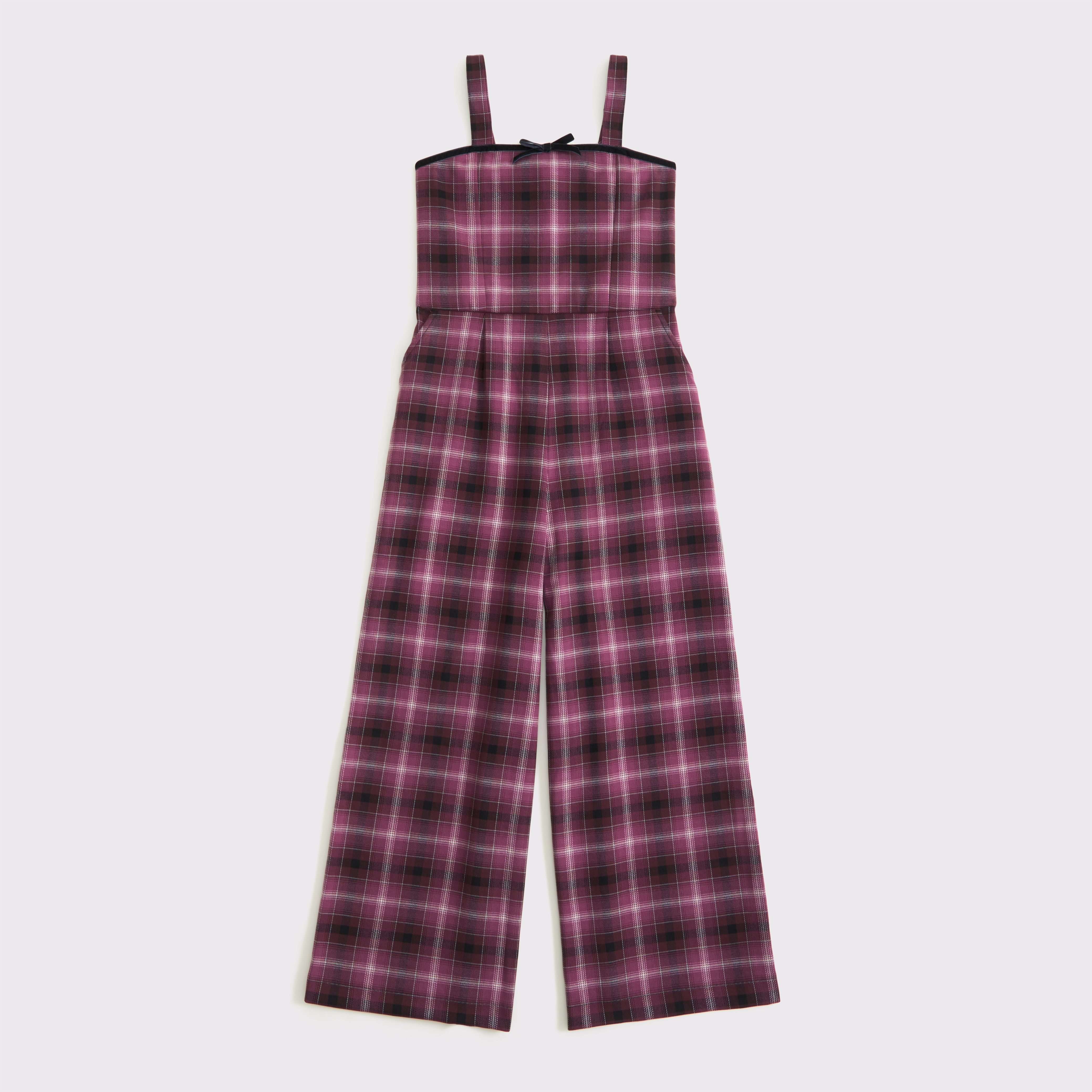 Abercrombie & Fitch Tie-front Plaid Jumpsuit