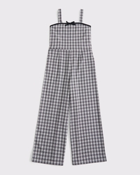 tie-front plaid jumpsuit