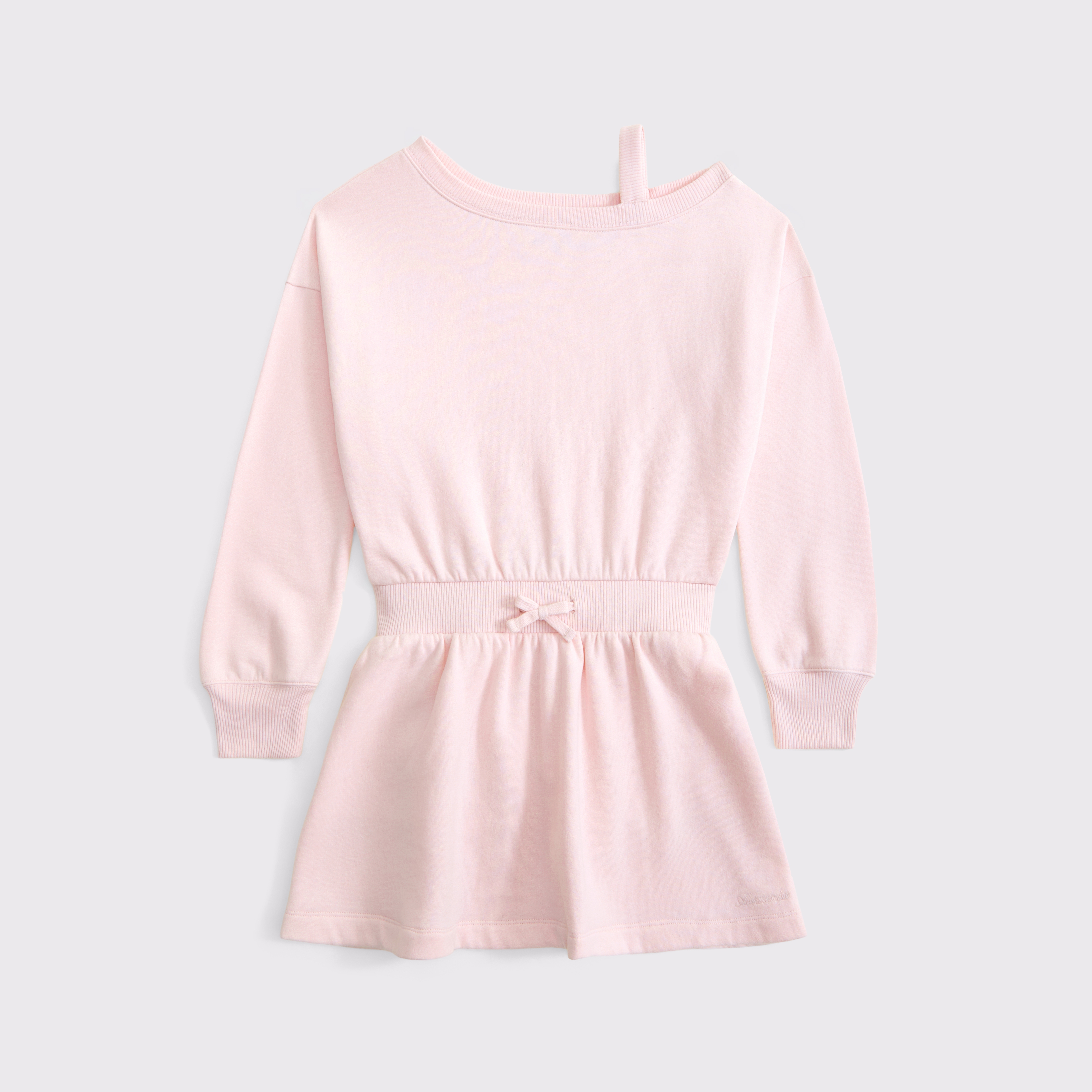 Abercrombie & Fitch Kids' Long-sleeve Off-the-shoulder Mini Dress In Neutral