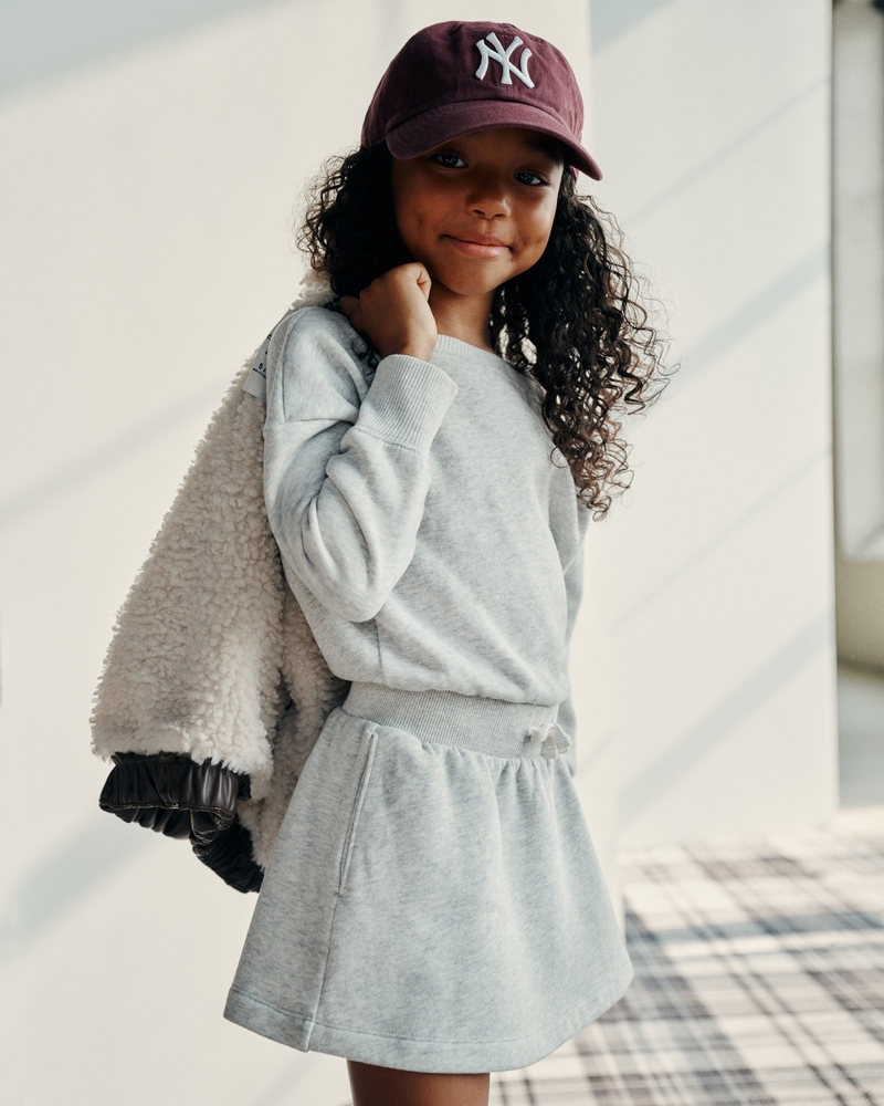 girls long-sleeve off-the-shoulder mini dress | girls dresses