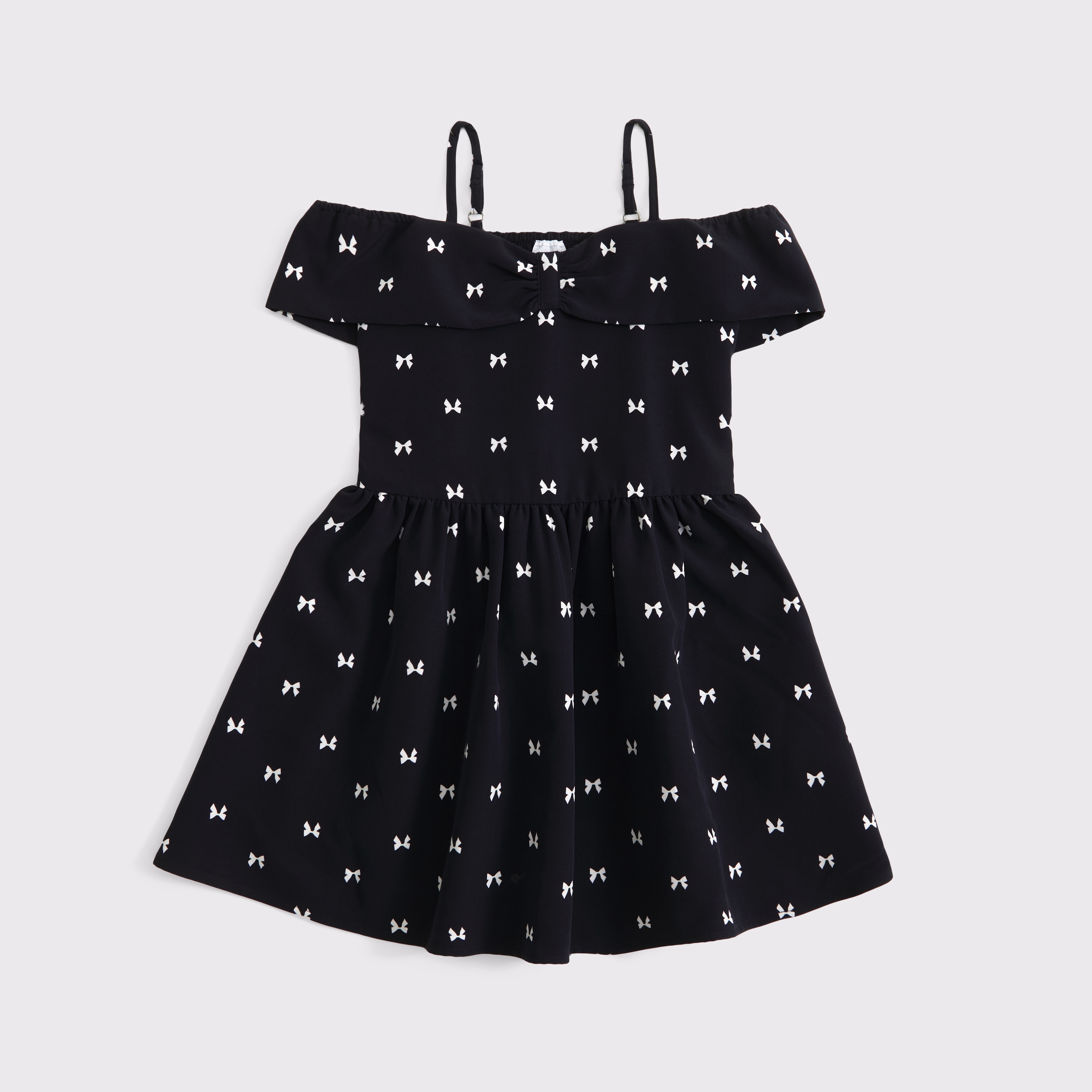 Abercrombie & Fitch Kids' Off-the-shoulder Mini Dress In Black