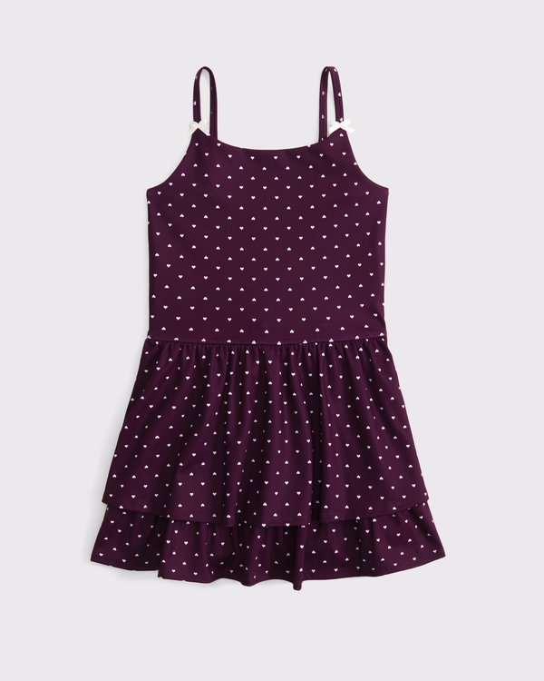 ypb bow mini dress, Dark Red Pattern view 1