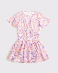 short-sleeve smocked waist mini dress