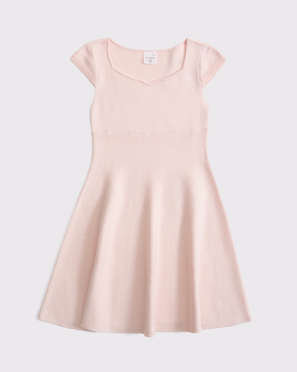 cap sleeve mini sweater dress, Light Pink view 1
