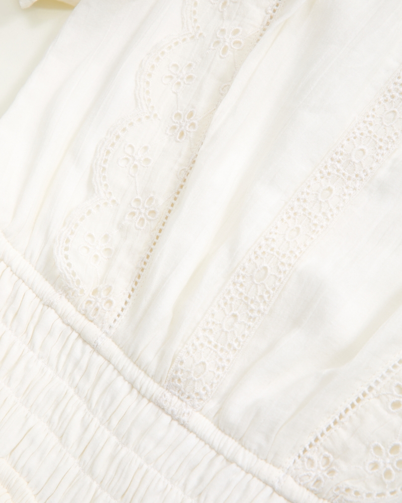 gauzy smocked waist mini dress