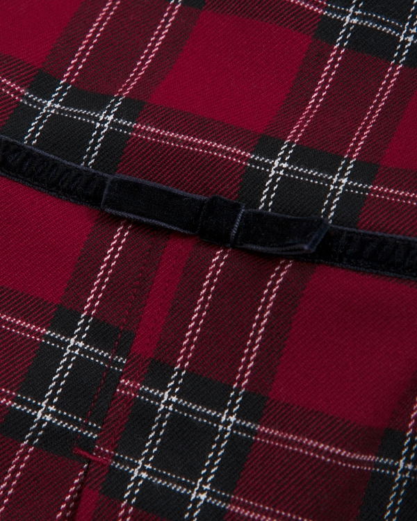 pleated mini dress, Red Plaid view 2