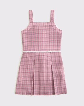 pleated mini dress