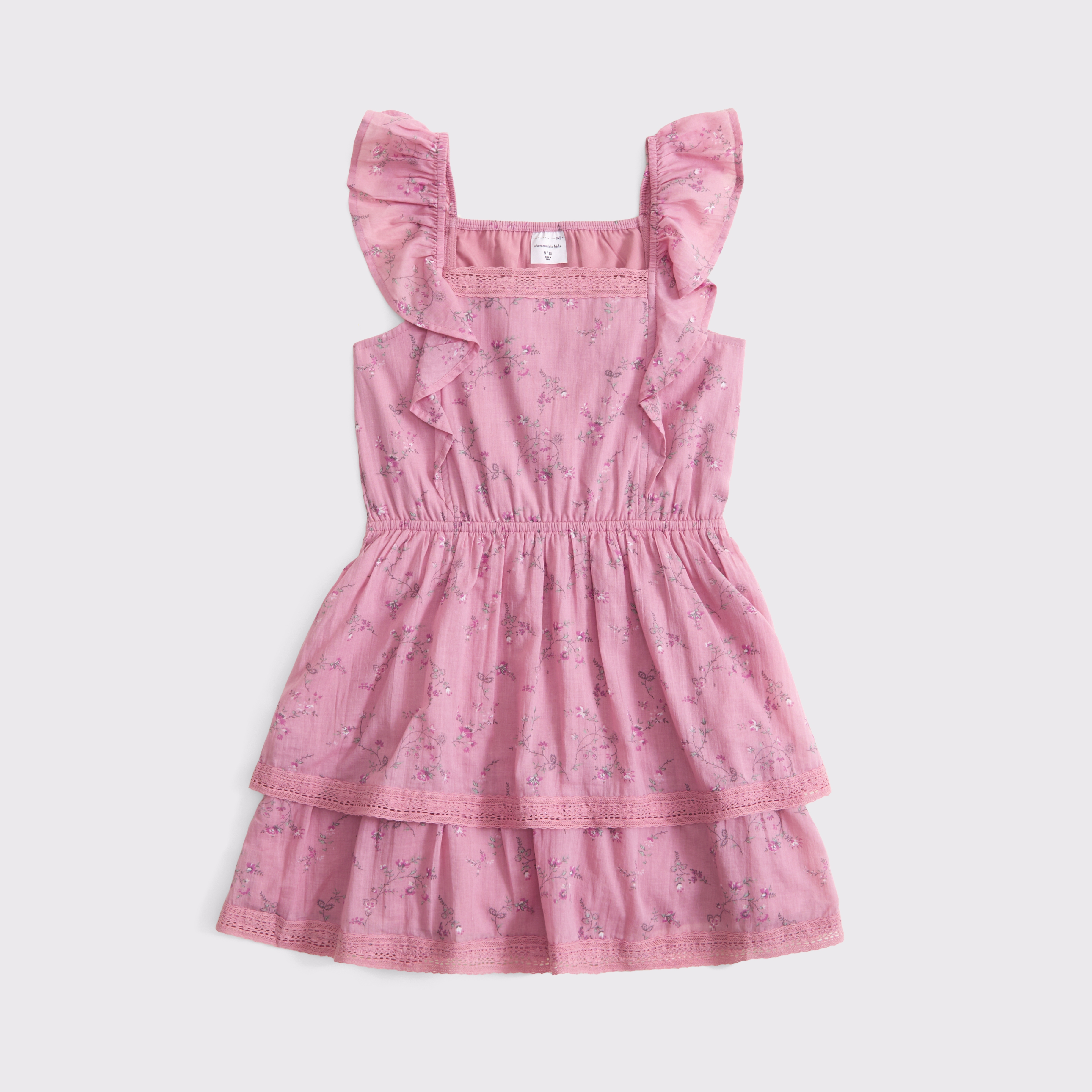 Abercrombie & Fitch Kids' Ruffle Mini Dress In Pink