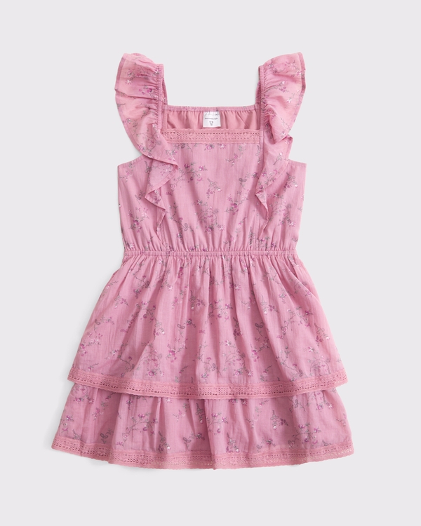 ruffle mini dress, Pink Floral view 1