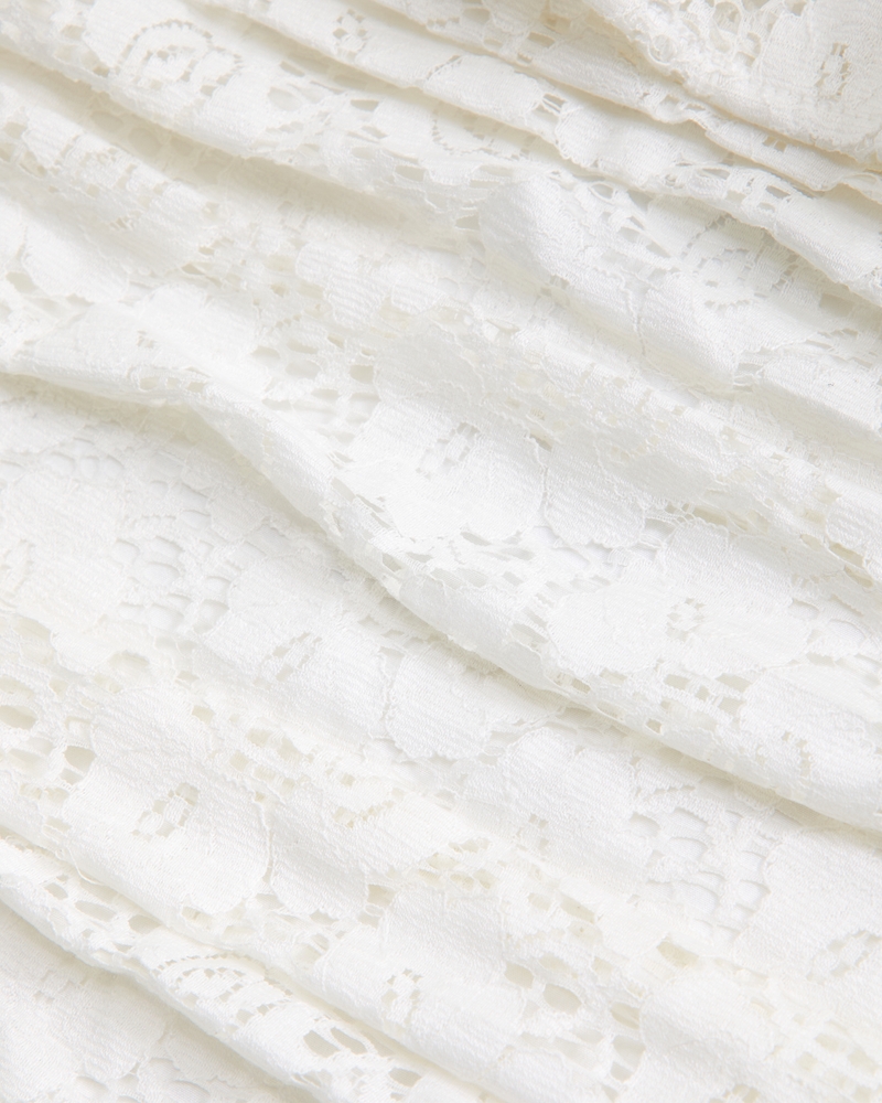 lace off-the-shoulder mini dress