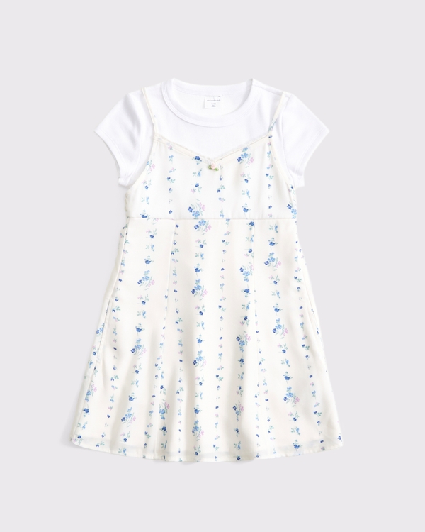 twofer mini dress, Cream Pattern view 1