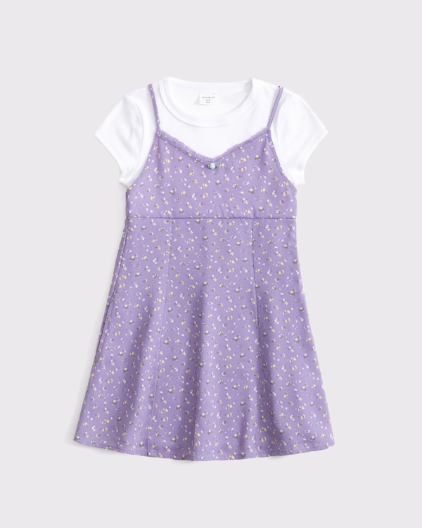 twofer mini dress, Purple Pattern view 1