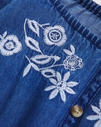 boho smocked waist mini dress