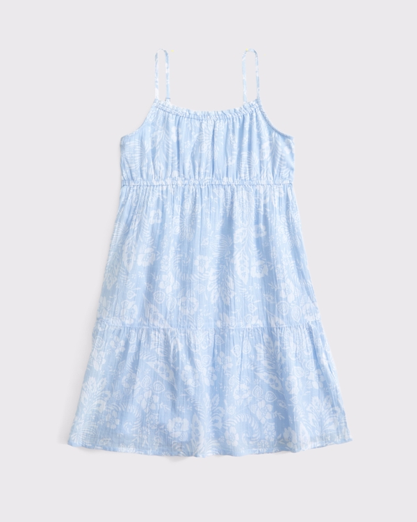 babydoll mini dress, Light Blue Floral view 1
