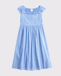 lace-trim midi dress