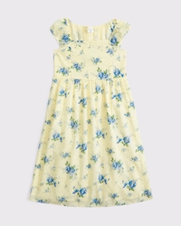 lace-trim midi dress