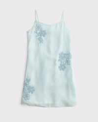 floral embroidered mini dress