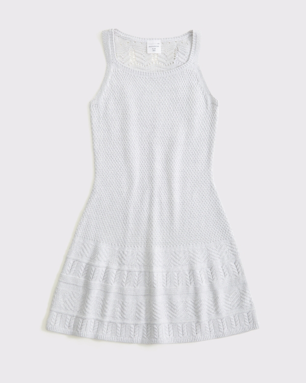 sweater mini dress, Light Gray view 1