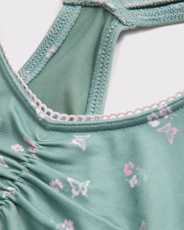 ypb wrap mini dress, Green Floral view 2