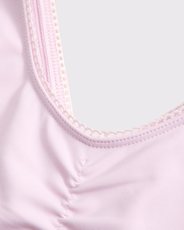 ypb lace-trim jumpsuit, Pale Lilac view 2