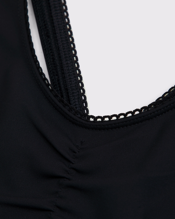 ypb lace-trim jumpsuit, Black view 2