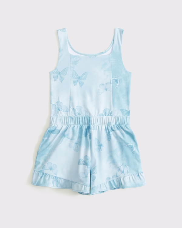 ypb squareneck romper, Blue Pattern view 1