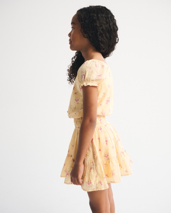 boho smocked waist mini dress