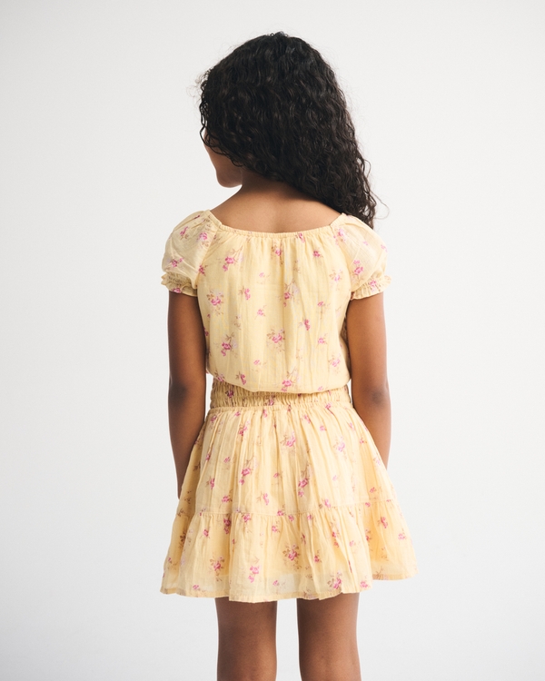 boho smocked waist mini dress